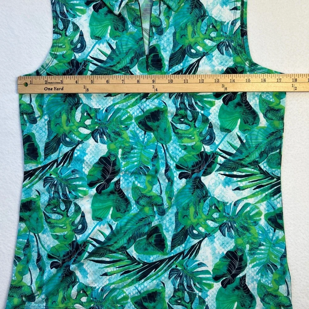 Tommy Bahama Azure Lagoon Tropical 1/4 Zip Sleeveless Golf Shirt Polo Womens Med - Picture 6 of 10